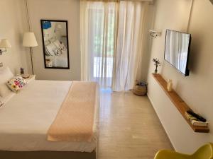 TV a/nebo společenská místnost v ubytování NIKOLETA'S CORFU APARTMENTS