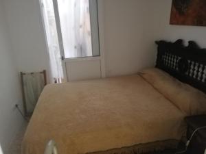 ラスパルマス・デ・グランカナリアにあるCasa Rojaのベッドルーム1室(大型ベッド1台、窓付)