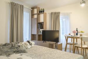 Uma TV ou centro de entretenimento em Studio Apartments Petar in old part of town