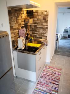 a kitchen with a sink and a counter top at MIRAMAR Apartman in Novi Vinodolski