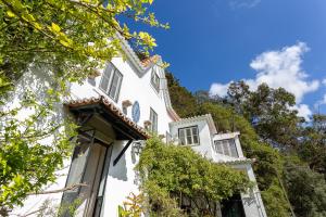 a white house with trees in front of it at Casa da Paderna in Sintra
