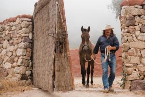 モンテコルトにあるLa Donairaの馬を出て歩く女
