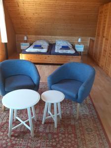 Ein Sitzbereich in der Unterkunft Ferienhaus Blüml am Bodensee