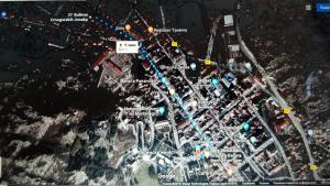 a map of a city at night at apartmani Daria in Cetinje