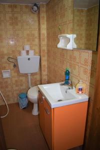 アスプロヴァルタにあるApartments Anesis Pantazisのバスルーム(洗面台、トイレ付)