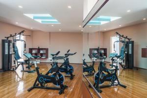 a gym with treadmills and elliptical machines at Nobility Grand Hotel in Lima