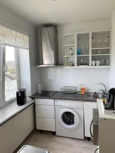 ハープサルにあるNiine Apartmentのキッチン(洗濯機、シンク付) +7枚の写真