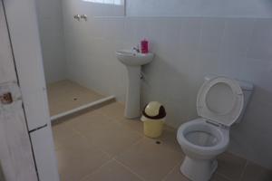 a bathroom with a toilet and a sink at Tikawasi Homestay Comunidad Pueblo Isla Amantani José Luis in Ocosuyo