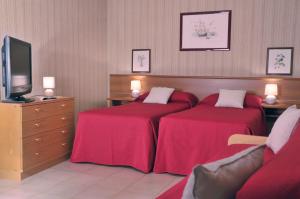 A television and/or entertainment centre at Hotel Residence Ulivi E Palme