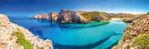 a view of a river between two rocky cliffs at Bed and Breakfast Porto Flavia in Iglesias