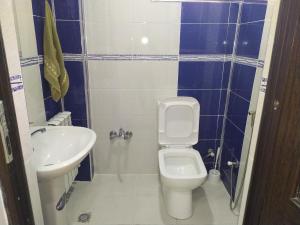 占賈的住宿－Ganja Apartment，一间带卫生间和水槽的小浴室