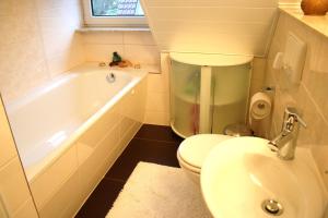 Koupelna v ubytování Ferienhaus Saupe