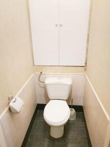 モスクワにあるApartment on Khoroshevskiy proyezdのバスルーム(白いトイレ、鏡付)