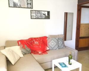 サンタ・クルス・デ・ラ・パルマにあるCasa Palmarosaのリビングルーム(ソファ、枕付)