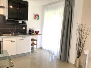Kuchyň nebo kuchyňský kout v ubytování Apartment im Emmental