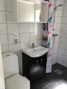 Koupelna v ubytování Långesjö lillstuga