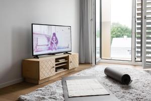 Televiisor ja/või meelelahutuskeskus majutusasutuses Bob W Telliskivi