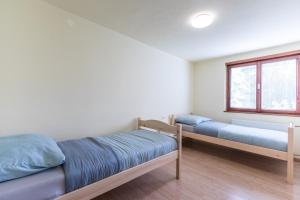 two bunk beds in a room with a window at Dolar Guesthouse Bled in Bled +32 photos