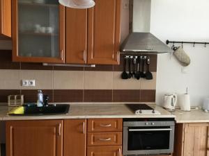 A kitchen or kitchenette at Golden Brown Apartment