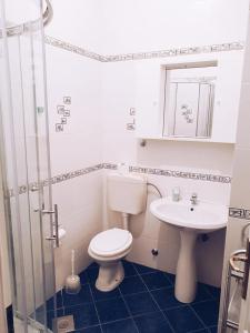 a bathroom with a toilet and a sink at Villa Dubravka in Lopar +45 photos