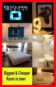 un collage de fotos de una habitación en la ciudad en 9 Square Hotel - Petaling Jaya, en Kota Damansara