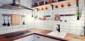 Кухня или мини-кухня в ROQUETAS BEACH HOUSE Apartamento fresco con Piscina
