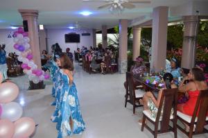 a group of girls standing at a party with balloons at Hotel Soberao in Esmeraldas