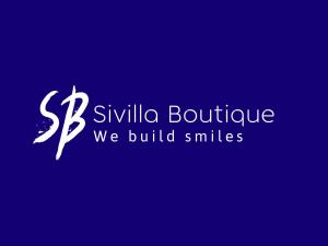 a logo for sylvula boutique we build smiles at Sivilla Boutique in Afitos