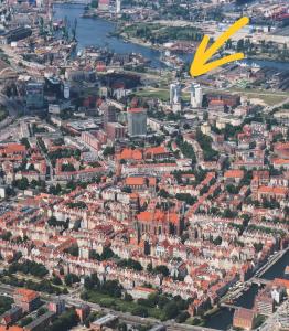 Widok na miasto Gdańsk z tego apartamentu