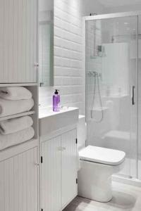 Bathroom sa Apartamentos Turísticos Beethoven Haro