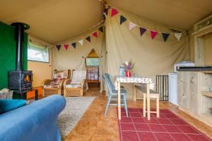 A seating area at Kidwelly Glamping