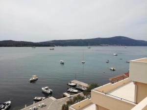 a view of a large body of water with boats at Tondo in Tivat