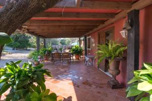 a patio with plants and a table and chairs at La Casita by Teresa in Marbella