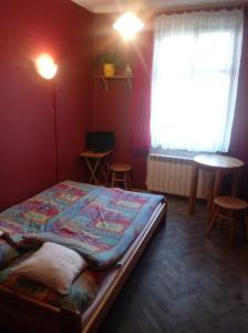 a bedroom with a bed in a room with a window at Pokoje Gościnne Monika Szling in Zakopane
