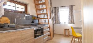 Kuchyň nebo kuchyňský kout v ubytování Apartmán Hejč