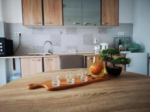 Kuchyň nebo kuchyňský kout v ubytování Apartman Borna