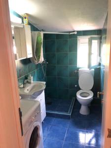 a bathroom with a toilet and a sink at Apartments Simic in Kamenari +29 photos