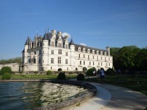 un grand château avec un étang en face dans l'établissement 2 Pieces proche Beauval et Châteaux, à Montrichard