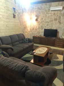 a living room with two couches and a television at Holiday Home Ivana in Virpazar