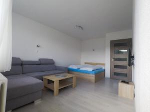 a living room with a couch and a bed at Apartmán Choč in Lúčky