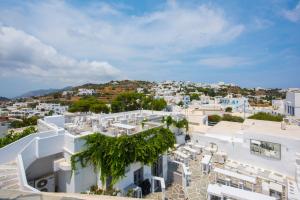 an aerial view of a city with white buildings at Avra Guestroom in Apollonia