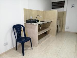 Kuchyň nebo kuchyňský kout v ubytování Apartaestudio La Pradera 3 y 7 días -OFF Mensualidad + 12 fotografií