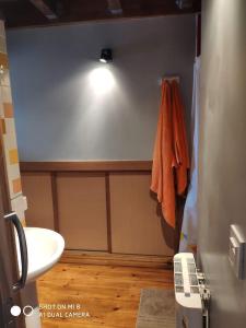 カンガス・デ・オニスにあるOlimarti Vacacionalの白いトイレと洗面台のあるバスルーム