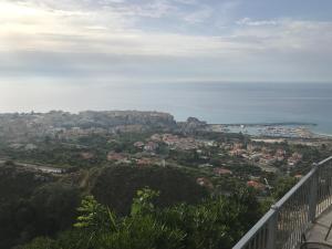 a view of a city and the ocean at Villa Del Conte in Drapia