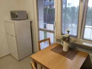 Kuchyň nebo kuchyňský kout v ubytování Apartament z ogrodem Tychy
