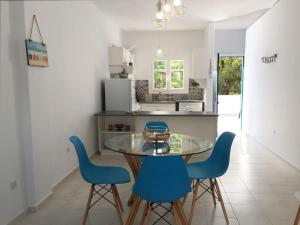 Kuchyň nebo kuchyňský kout v ubytování Cozy & comfy Apt with Sea View in Chora Andros
