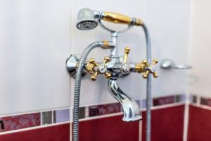 eine Dusche mit einem Wasserhahn im Bad in der Unterkunft Ada Old Town 7 in Braşov + 9 Fotos