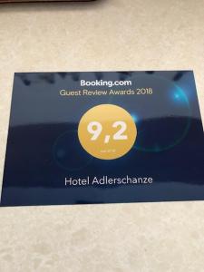 Certifikát, hodnocení, plakát nebo jiný dokument vystavený v ubytování Hotel Adlerschanze