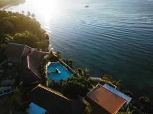 an aerial view of the ocean and a resort at Cliffside Resort in Panglao