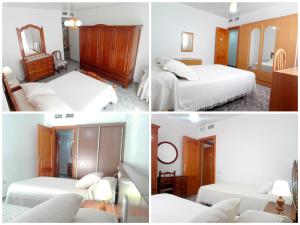 un collage de cuatro fotos de una habitación de hotel en Casa Paqui, en Carboneras